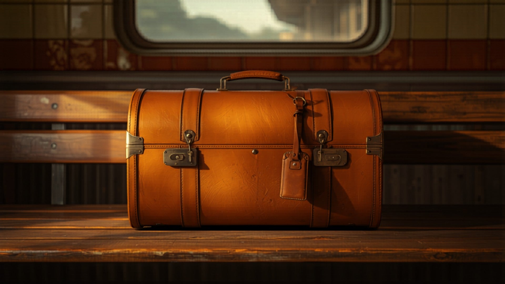 OLAS Hat Case — lifestyle on bench